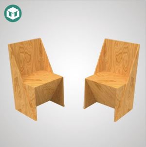 Ghế bìa cứng in hình bằng gỗ